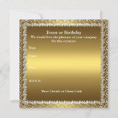 Uitnodiging 50e Jubileum Wedding Gold Elegant (Achterkant)