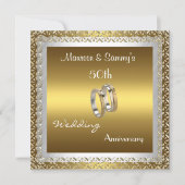 Uitnodiging 50e Jubileum Wedding Gold Elegant (Voorkant)