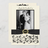 Uitnodiging 50e trouwdag - Ivoorkleurig (Voorkant / Achterkant)