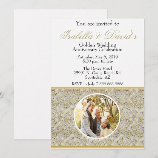 Uitnodiging 50e trouwdag jubileumfeest (Voorkant / Achterkant)