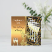 Uitnodiging 50e verjaardag Elegant Wild Gold (Staand voorkant)