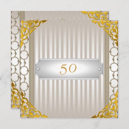 Uitnodiging 50e verjaardag of Jubileum (Voorkant / Achterkant)