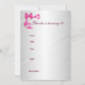 Uitnodiging 50e verjaardag Partij Roze (Achterkant)