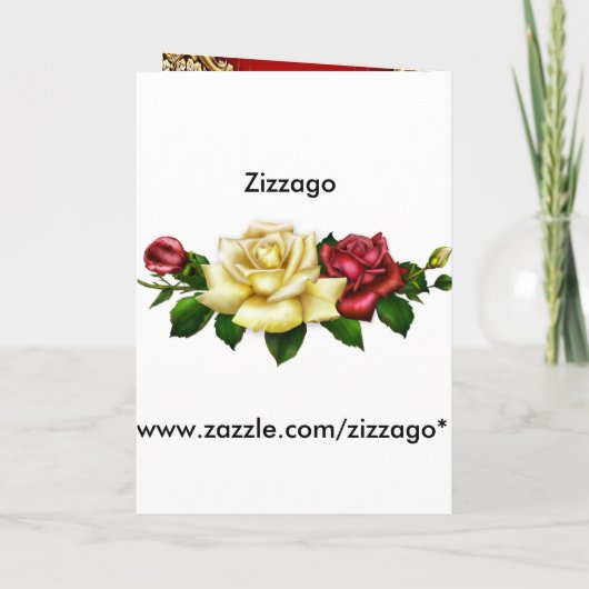 Uitnodiging 50e verjaardag Red Gold Roos (Achterkant)