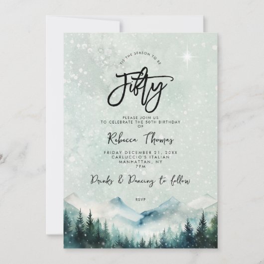 uitnodiging 50e verjaardag winterberg (Voorkant)