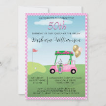 Uitnodiging 50e verjaardagsfeest Damesgolfer Thema