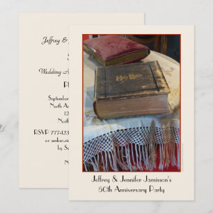 Uitnodiging 50e verjaardagsfeestje Vintage Bijbel