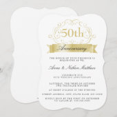 Uitnodiging 50ste gouden huwelijksjubileum (Voorkant / Achterkant)
