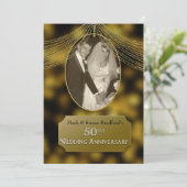 Uitnodiging 50ste gouden huwelijksjubileum, foto (Staand voorkant)