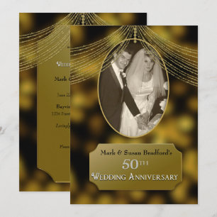 Uitnodiging 50ste gouden huwelijksjubileum, foto