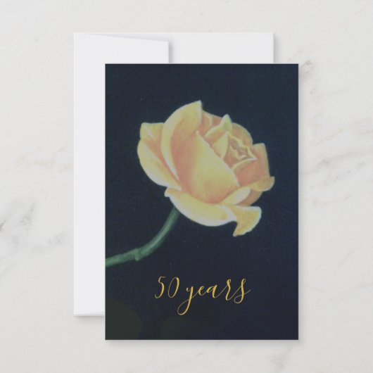 Uitnodiging 50ste gouden huwelijksjubileum roos (Achterkant)