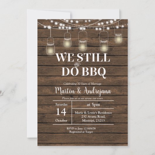 Uitnodiging 50ste huwelijksjubileum BBQ (Voorkant)