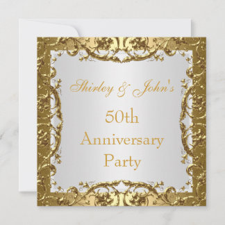 Uitnodiging 50ste huwelijksjubileumfeest Goud 2