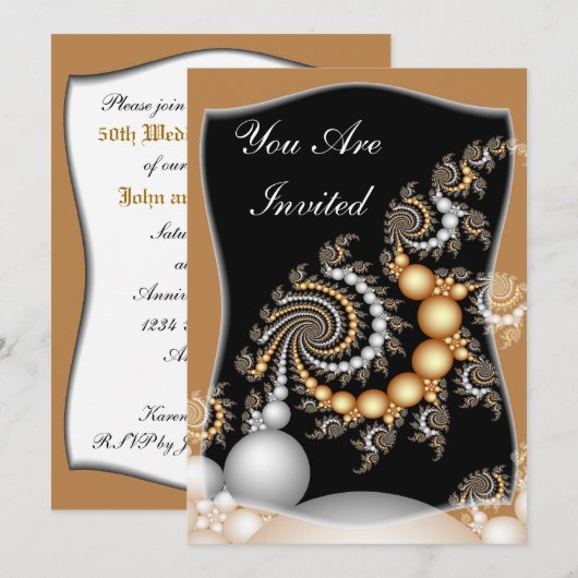 Uitnodiging 50ste huwelijksverjaardag (Voorkant / Achterkant)