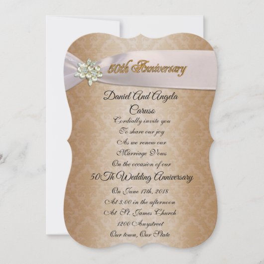 Uitnodiging 50ste huwelijksverjaardag (Voorkant)
