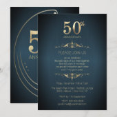 Uitnodiging 50ste huwelijksverjaardag (Voorkant / Achterkant)