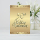 Uitnodiging 50ste huwelijksverjaardag (Staand voorkant)