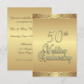 Uitnodiging 50ste huwelijksverjaardag (Voorkant / Achterkant)