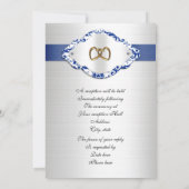 Uitnodiging 50ste huwelijksverjaardag blauw en wit (Achterkant)