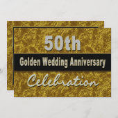 Uitnodiging 50ste huwelijksverjaardag - Goud (Voorkant / Achterkant)