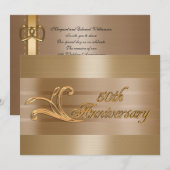Uitnodiging 50ste huwelijksverjaardag goud (Voorkant / Achterkant)