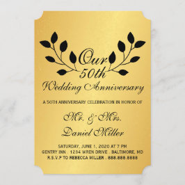 Uitnodiging 50ste huwelijksverjaardagsfeest Goud