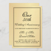 Uitnodiging 50ste huwelijksverjaardagsfeest lichtg (Voorkant / Achterkant)