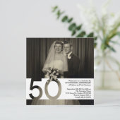 Uitnodiging 50ste trouwdag 5.25 x 5.25 (Staand voorkant)