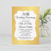 Uitnodiging - 50ste trouwdag goud confetti (Staand voorkant)