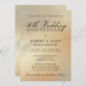 Uitnodiging 50ste trouwdag goud glitters (Voorkant / Achterkant)