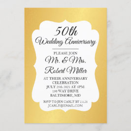 Uitnodiging - 50ste trouwdag gouden confetti