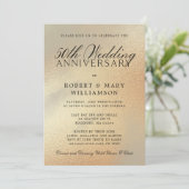 Uitnodiging 50ste trouwdag jubileum Goud Glitters (Staand voorkant)