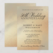 Uitnodiging 50ste trouwdag jubileum Goud Glitters (Voorkant / Achterkant)