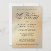 Uitnodiging 50ste trouwdagjubileum gouden glitters (Voorkant)