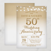 Uitnodiging 50ste trouwjubileum goud (Voorkant / Achterkant)