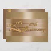 Uitnodiging 50ste trouwverjaardag goud (Voorkant / Achterkant)