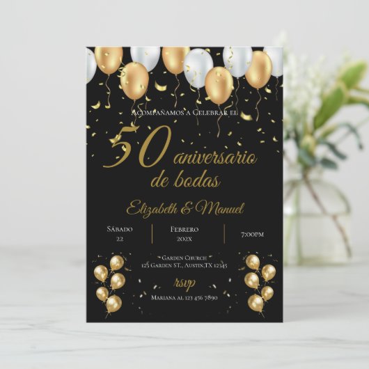 Uitnodiging 50ste verjaardag (Staand voorkant)