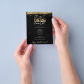 Uitnodiging 50ste Verjaardag Big Five-oh Feestmenu Flyer (Hand)