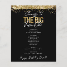 Uitnodiging 50ste Verjaardag Big Five-oh Feestmenu