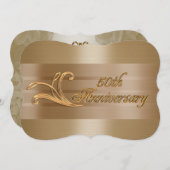 Uitnodiging 50ste verjaardag elegante goud (Voorkant / Achterkant)