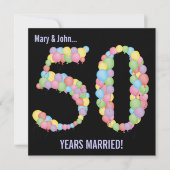 Uitnodiging 50ste verjaardag feestballonnen (Voorkant)