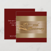 Uitnodiging 50ste verjaardag goud rood (Voorkant / Achterkant)