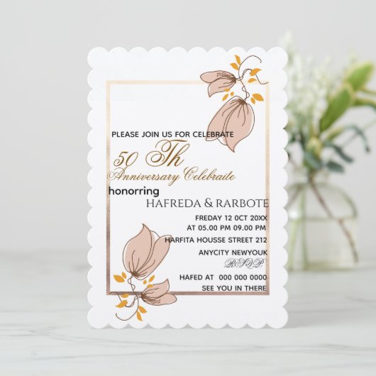 Uitnodiging 50ste verjaardag, Groene Huwelijksverj (Staand voorkant)