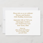 Uitnodiging 50ste verjaardag in champagne-stijl (Achterkant)