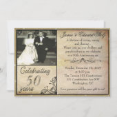 Uitnodiging 50ste verjaardag in vintage stijl (Voorkant)