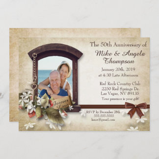 Uitnodiging 50ste verjaardag in vintage stijl