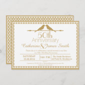 Uitnodiging 50ste verjaardag Love Birds (Voorkant / Achterkant)