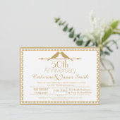 Uitnodiging 50ste verjaardag Love Birds (Staand voorkant)