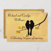 Uitnodiging 50ste verjaardag Love Birds (Voorkant / Achterkant)