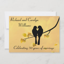 Uitnodiging 50ste verjaardag Love Birds